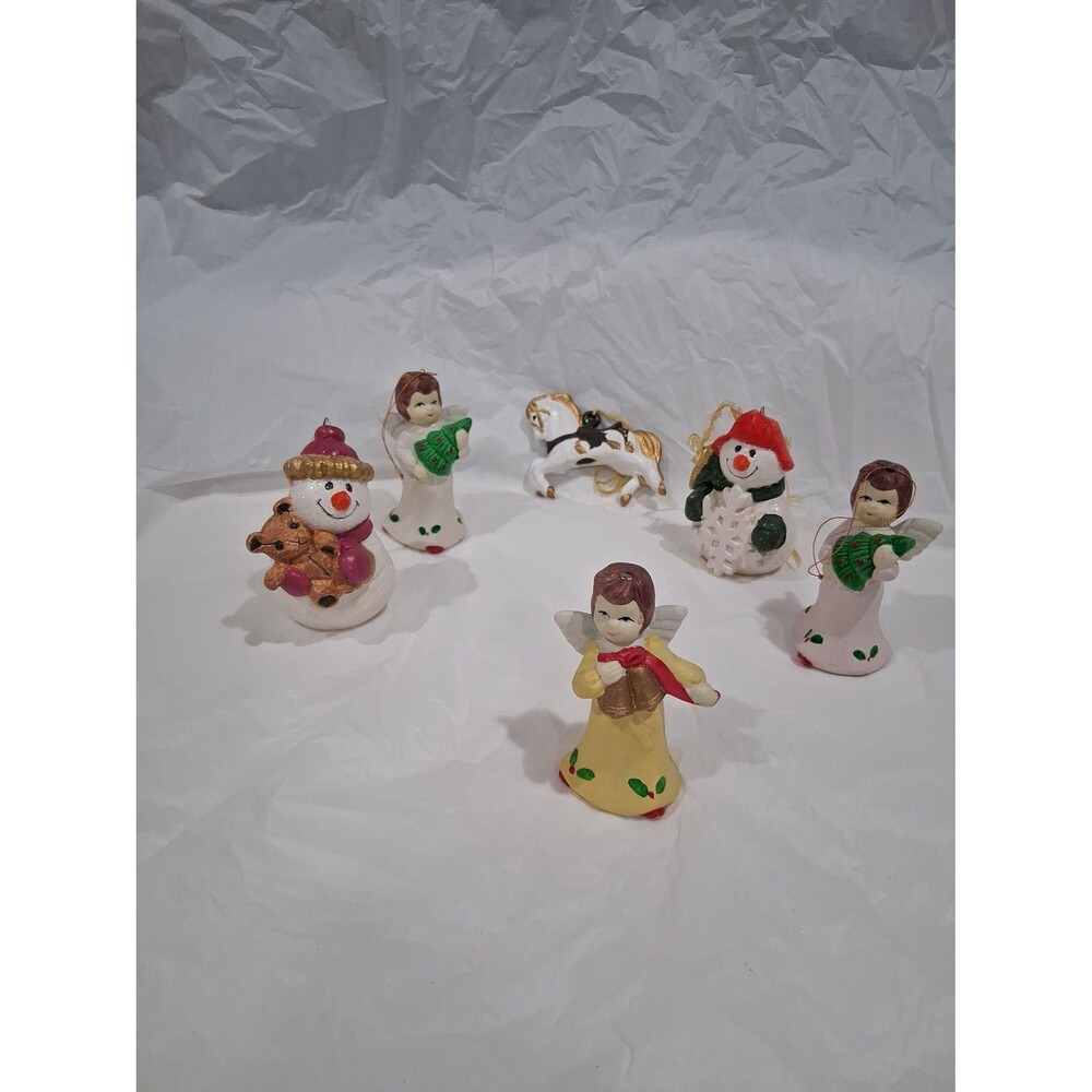 Christmas Ornaments, Ceramic Lot of 6